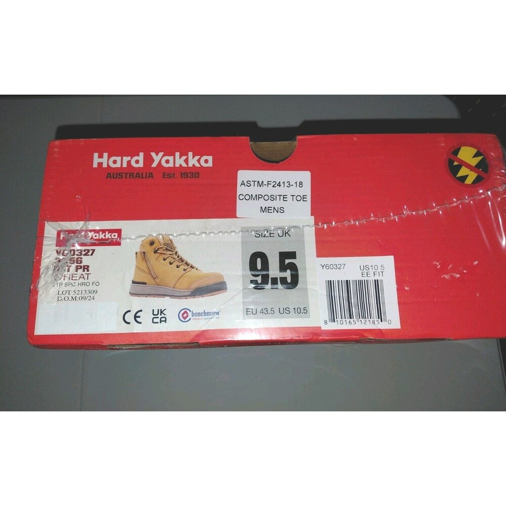 Mens Hard Yakka 3056 Side Zip Safety Composite Toe Ankle Boots Size US 10.5